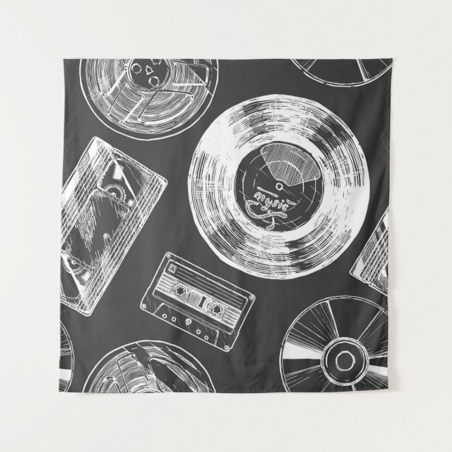 Seamless pattern with Audio and video carriers. Vi Tapestry (Front)