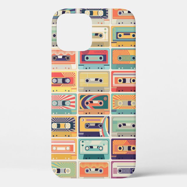 Seamless pattern with audio cassette tapes in a re Case-Mate iPhone case (Back)