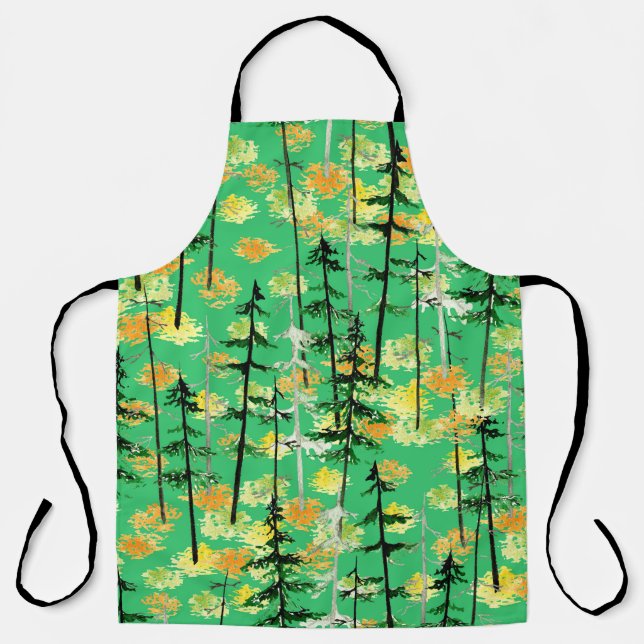 Seamless pattern with autumn forest apron (Front)