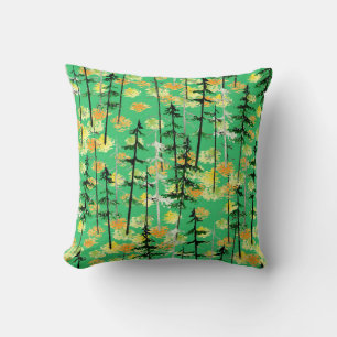Seamless pattern with autumn forest cushion