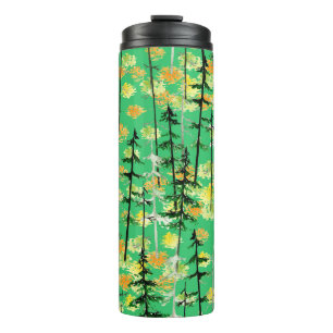 Seamless pattern with autumn forest thermal tumbler