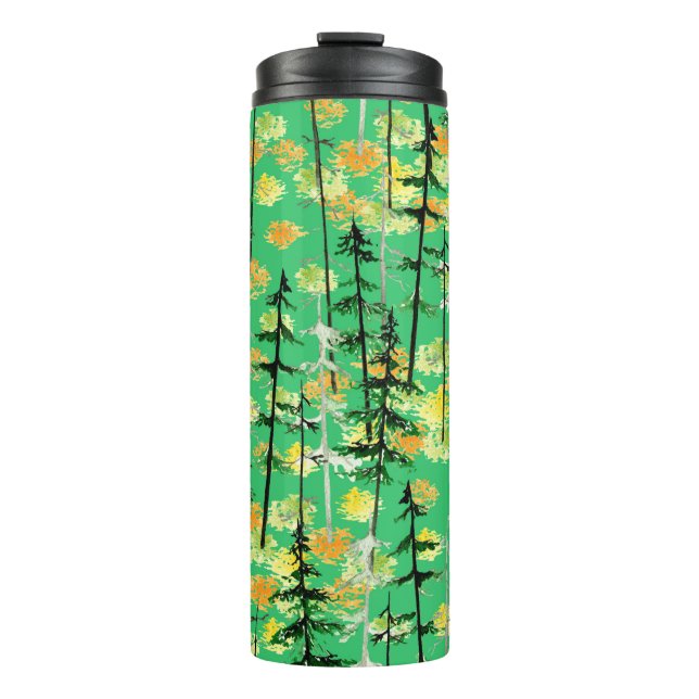 Seamless pattern with autumn forest thermal tumbler (Front)