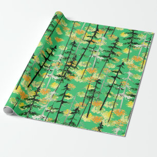 Seamless pattern with autumn forest wrapping paper