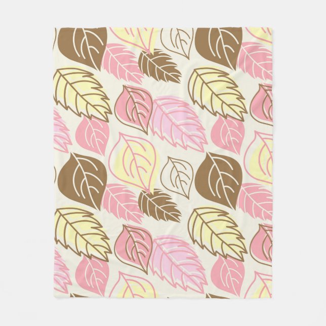 Seamless pattern with autumn leafs fleece blanket (Front)