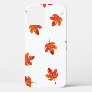 Seamless pattern with autumn leaves. Watercolor ha iPhone 12 Case