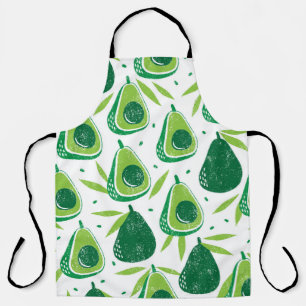 Seamless pattern with avocados. Stamp textured. vi Apron