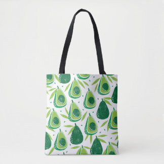 Seamless pattern with avocados. Stamp textured. vi Tote Bag