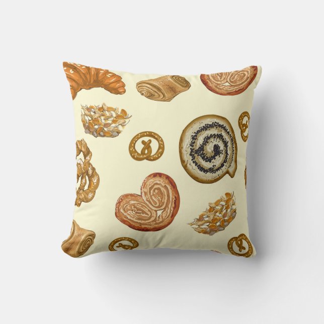 Seamless pattern with bakery product cushion (Front)