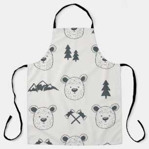 Seamless pattern with bear headspattern, bear, mou apron