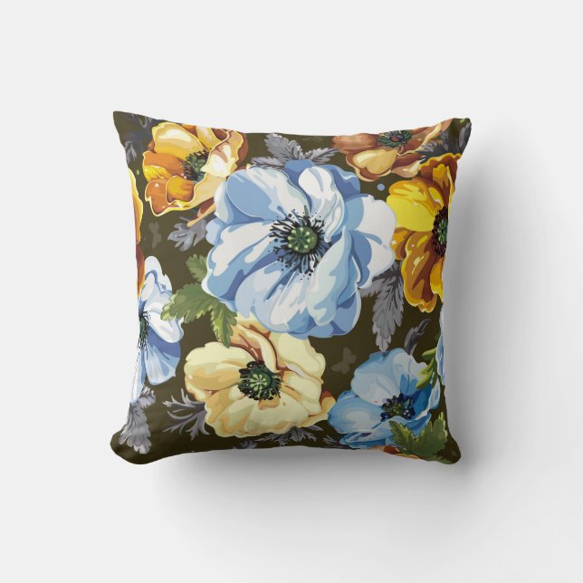 Seamless pattern with beautiful bouquet blossoming cushion (Front)