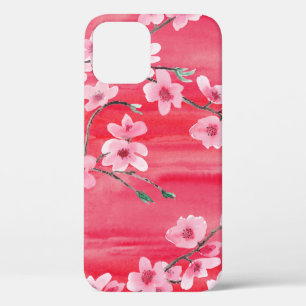 Seamless pattern with Beautiful Cherry blossom flo iPhone 12 Case