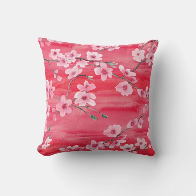 Seamless pattern with Beautiful Cherry blossom flo Cushion (Front)