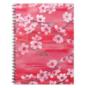Seamless pattern with Beautiful Cherry blossom flo Notebook