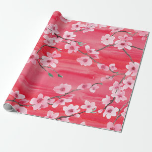 Seamless pattern with Beautiful Cherry blossom flo Wrapping Paper