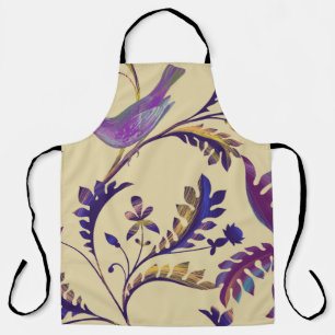 Seamless pattern with birds and branches with exot apron