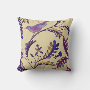 Seamless pattern with birds and branches with exot cushion
