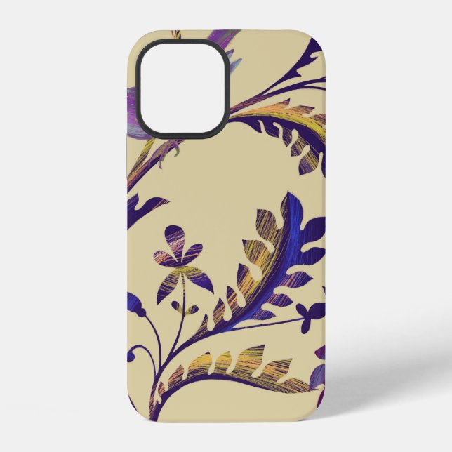 Seamless pattern with birds and branches with exot iPhone case (Back)