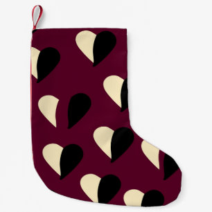 Seamless pattern with black and white heart. St Va Small Christmas Stocking