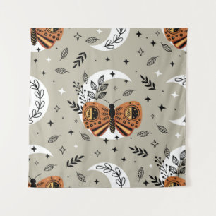 seamless pattern with bohemian butterfly on the mo tapestry