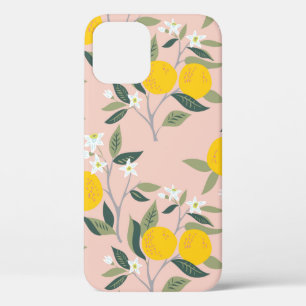 Seamless pattern with branches of oranges in bloom iPhone 12 case