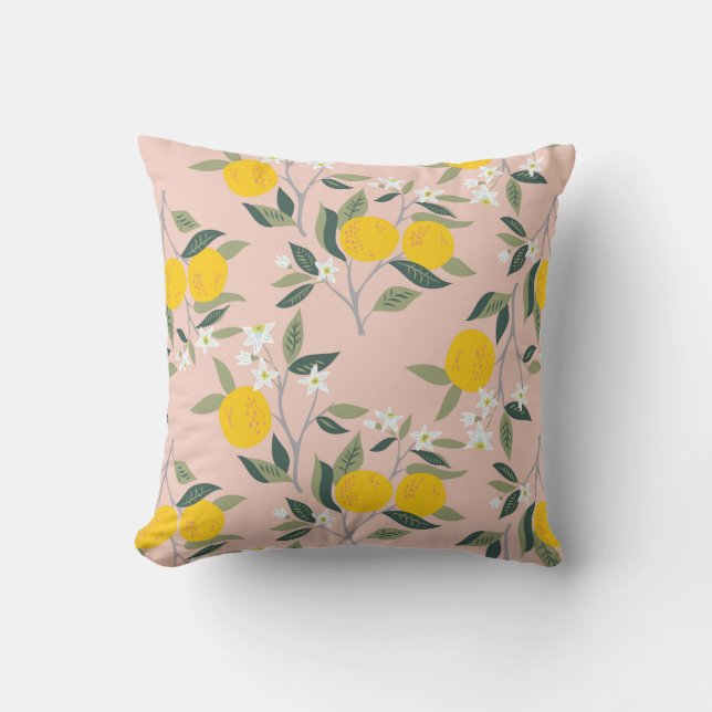 Seamless pattern with branches of oranges in bloom cushion (Front)