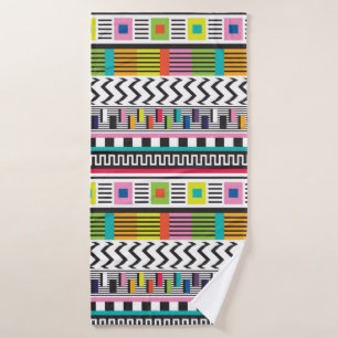 Seamless pattern with bright abstract geometric li bath towel