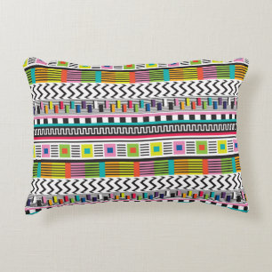 Seamless pattern with bright abstract geometric li decorative cushion