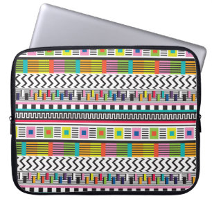 Seamless pattern with bright abstract geometric li laptop sleeve
