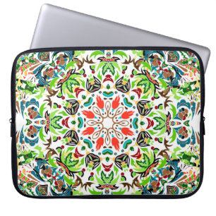 seamless pattern with bright floral ornament. Vin Laptop Sleeve