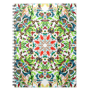  seamless pattern with bright floral ornament. Vin Notebook