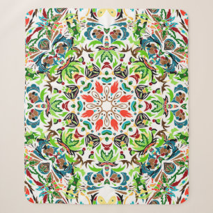 seamless pattern with bright floral ornament. Vin Sherpa Blanket