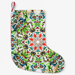  seamless pattern with bright floral ornament. Vin Small Christmas Stocking