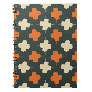 Seamless pattern with bright geometric elements on notebook