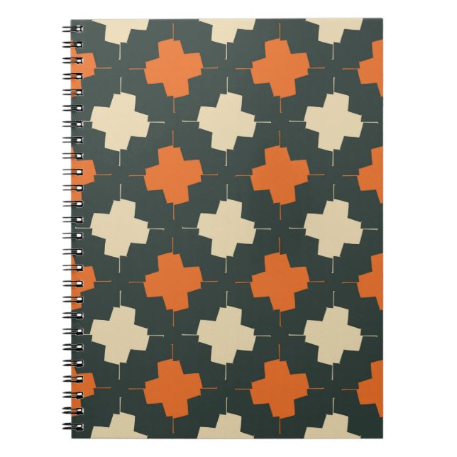 Seamless pattern with bright geometric elements on notebook (Front)