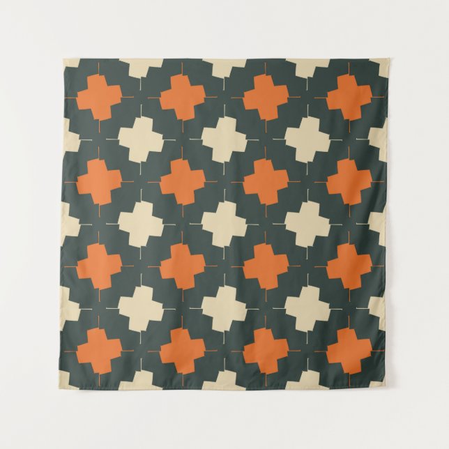Seamless pattern with bright geometric elements on tapestry (Front)