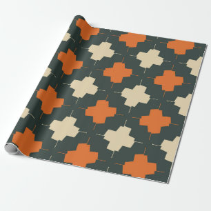 Seamless pattern with bright geometric elements on wrapping paper