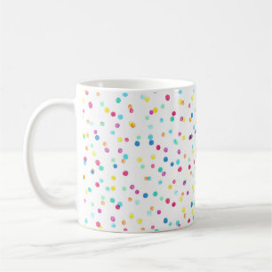 Seamless pattern with bright watercolor dots coffee mug