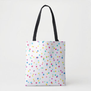 Seamless pattern with bright watercolor dots tote bag