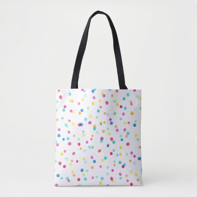 Seamless pattern with bright watercolor dots tote bag (Front)