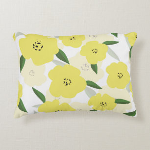 Seamless pattern with bright yellow flowers backgr decorative cushion