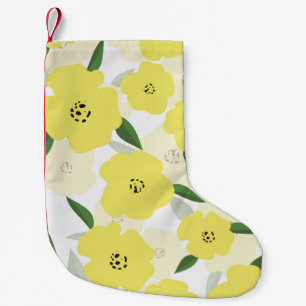 Seamless pattern with bright yellow flowers backgr small christmas stocking