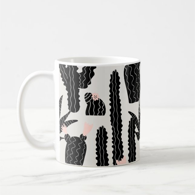 Seamless pattern with cacti illustration coffee mug (Left)