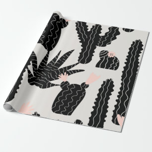 Seamless pattern with cacti illustration wrapping paper