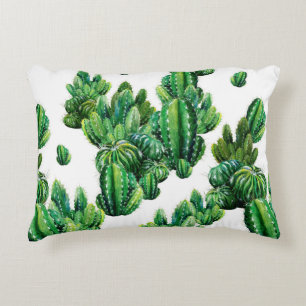 Seamless pattern with cacti watercolor. Cactus ill Decorative Cushion