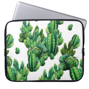 Seamless pattern with cacti watercolor. Cactus ill Laptop Sleeve