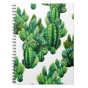 Seamless pattern with cacti watercolor. Cactus ill Notebook