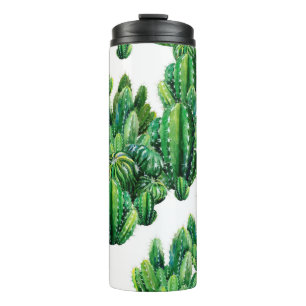 Seamless pattern with cacti watercolor. Cactus ill Thermal Tumbler