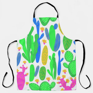 seamless pattern with cactus on white background.  apron