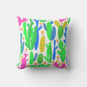 seamless pattern with cactus on white background. cushion