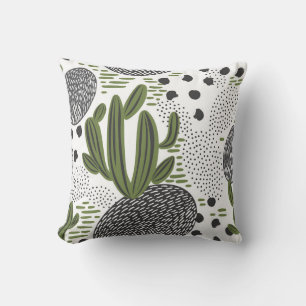 seamless pattern with cactus on white background. cushion